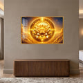 Celestial Golden Lotus with gold frame
