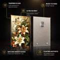 Lilies And Monarchs — tempered glass, ultra HD print, ready to hang