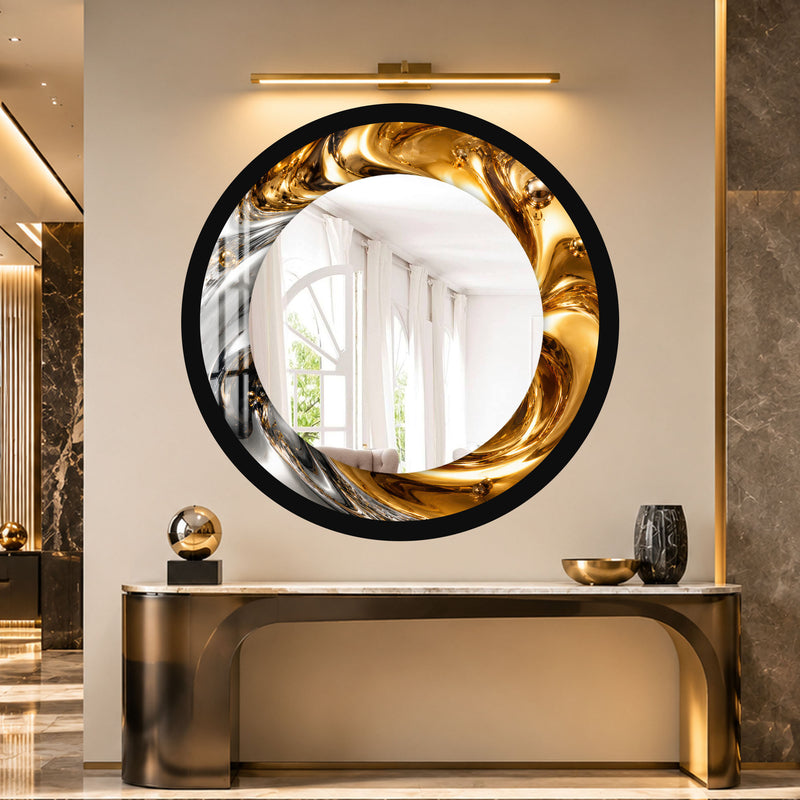 Molten Gold Swirl with black frame