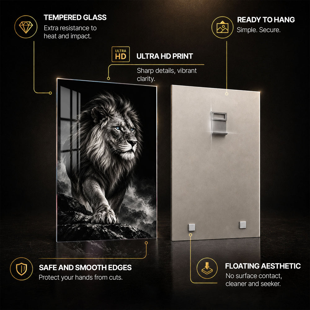Wild Guardians — tempered glass, ultra HD print, ready to hang