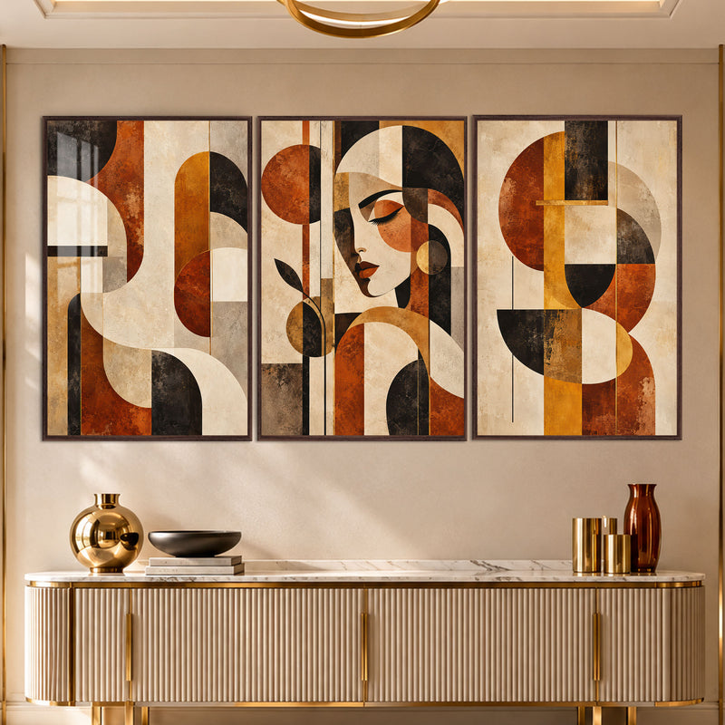 Abstract Woman with walnut frame