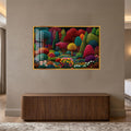 Enchanted Mosaic Garden with gold frame