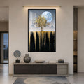Moonlit Golden Tree with black frame