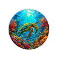 Vibrant Coral Sea Turtle product shot on white background