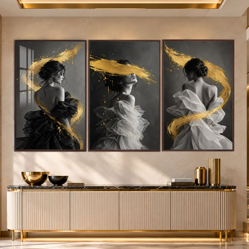 Golden Grace with walnut frame