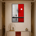 Artronauts Glass Print 12x18 cm | 4.7"x7.1" / Walnut Divided Red Landscape Glass Wall Art