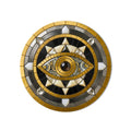 Art Deco Metallic Evil Eye product shot on white background