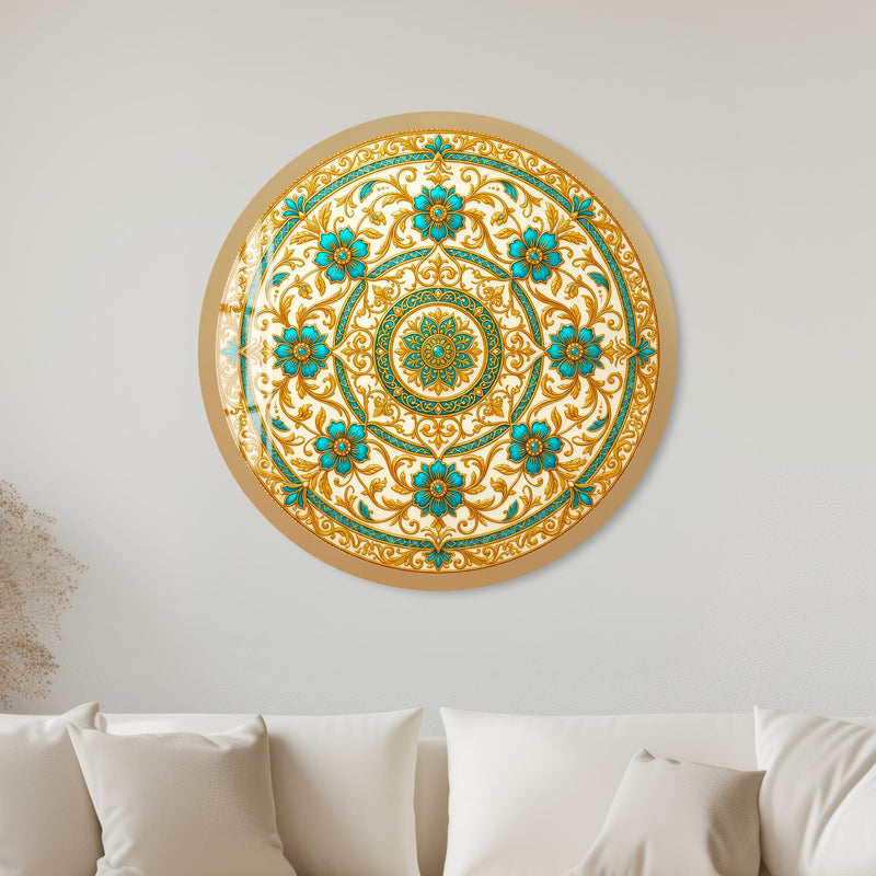 Turquoise Arabesque with black frame