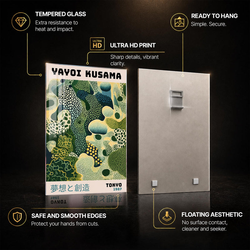 Tokyo Organic Forms — tempered glass, ultra HD print, ready to hang