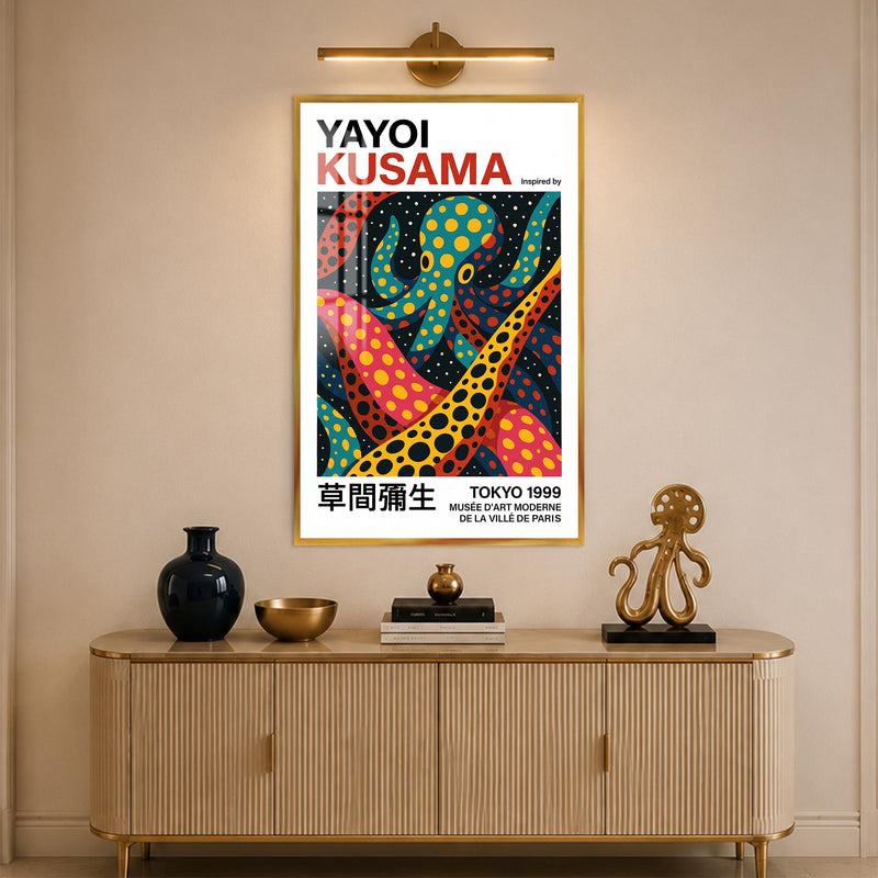 Polka Dot Octopus with gold frame