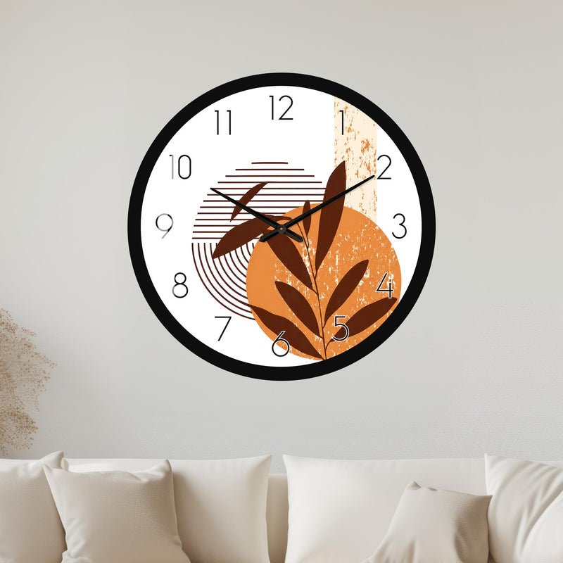 Terracotta Botanical Shapes with black frame