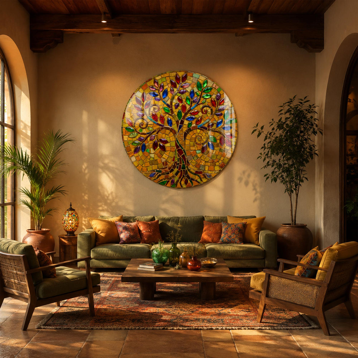 Amber Tree Of Life II in a modern room