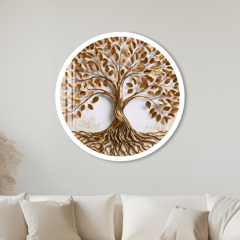 Golden Tree of Life with white frame