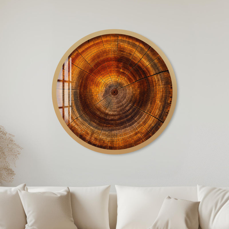 Timeless Tree Rings with gold frame