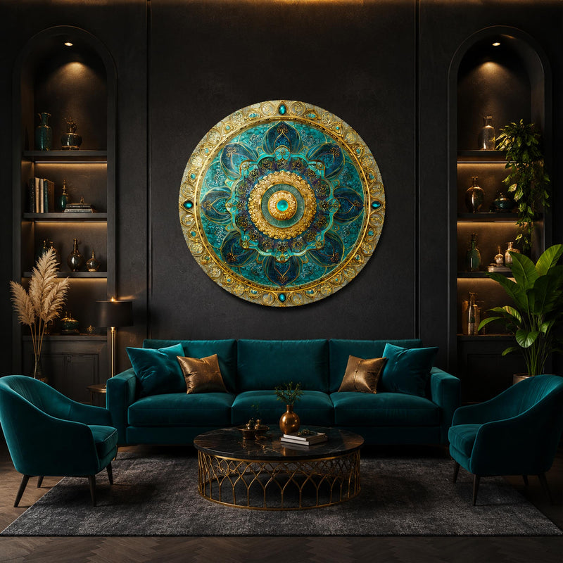 Turquoise Gilded Mandala lifestyle view