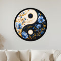 Floral Yin Yang with black frame