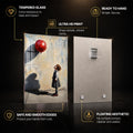 Girl With Red Balloon — tempered glass, ultra HD print, ready to hang