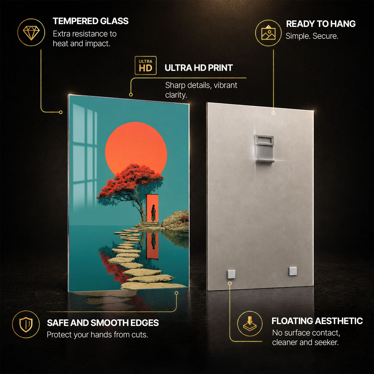 Portal at Sunset — tempered glass, ultra HD print, ready to hang