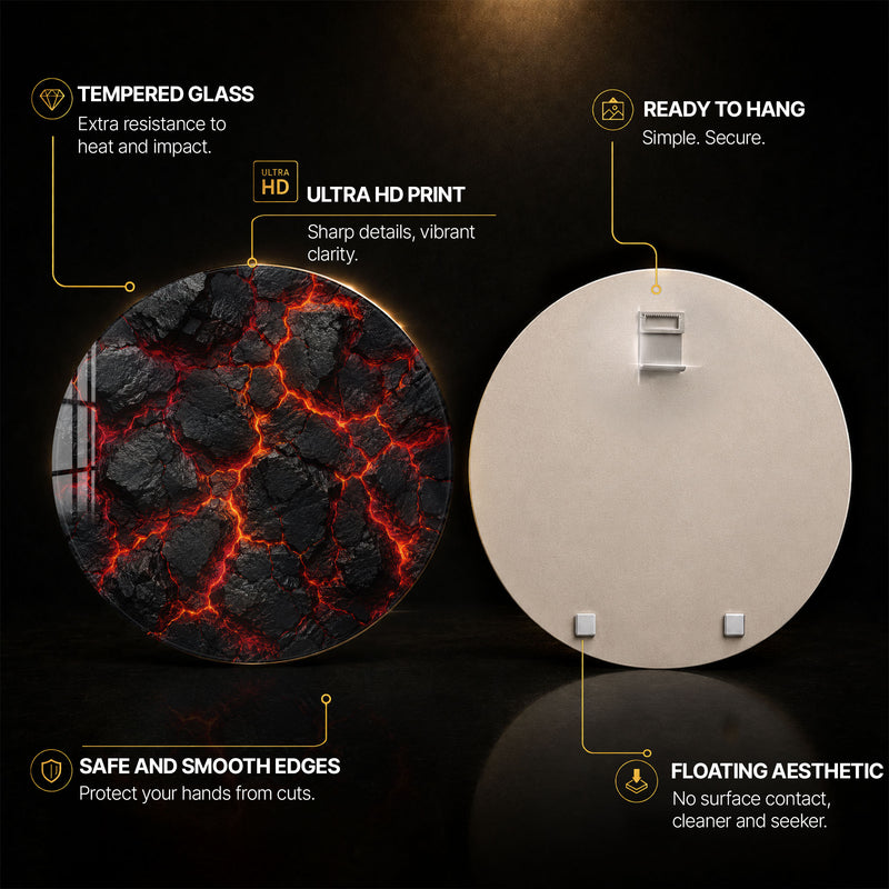 Molten Earth — tempered glass, ultra HD print, ready to hang