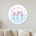 Playful Pink Flamingos with white frame
