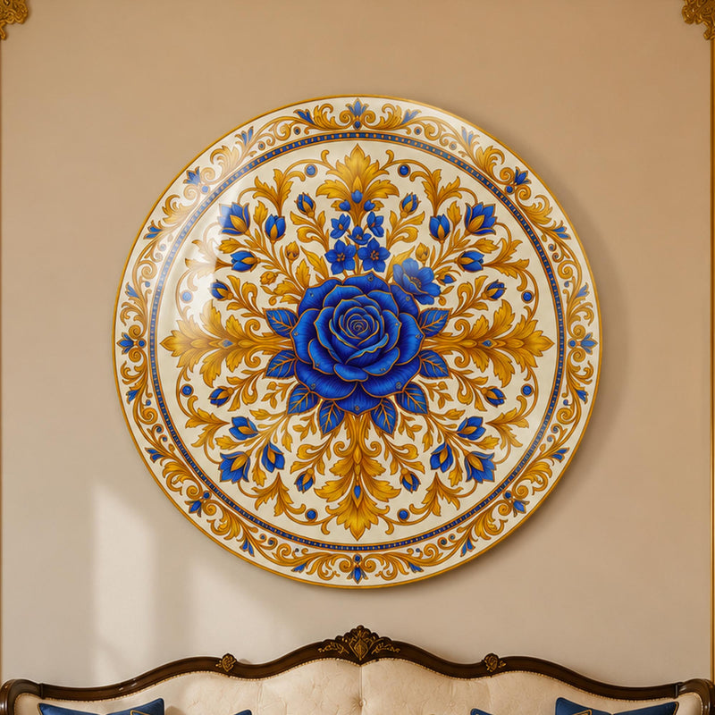 Royal Blue Rose — tempered glass, ultra HD print, ready to hang