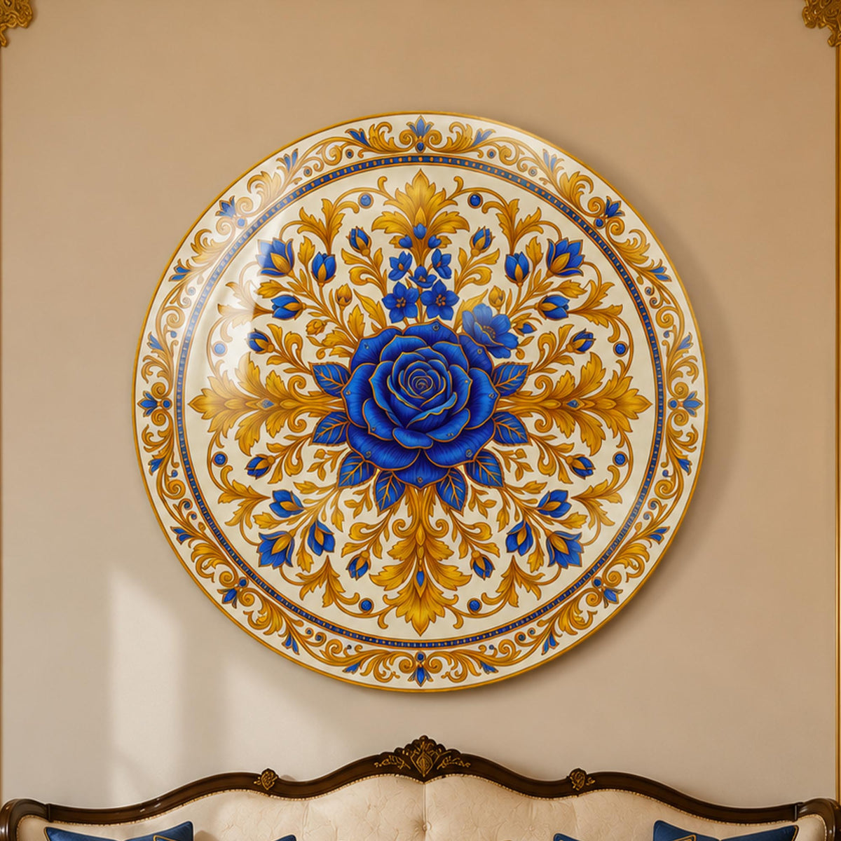 Royal Blue Rose — tempered glass, ultra HD print, ready to hang