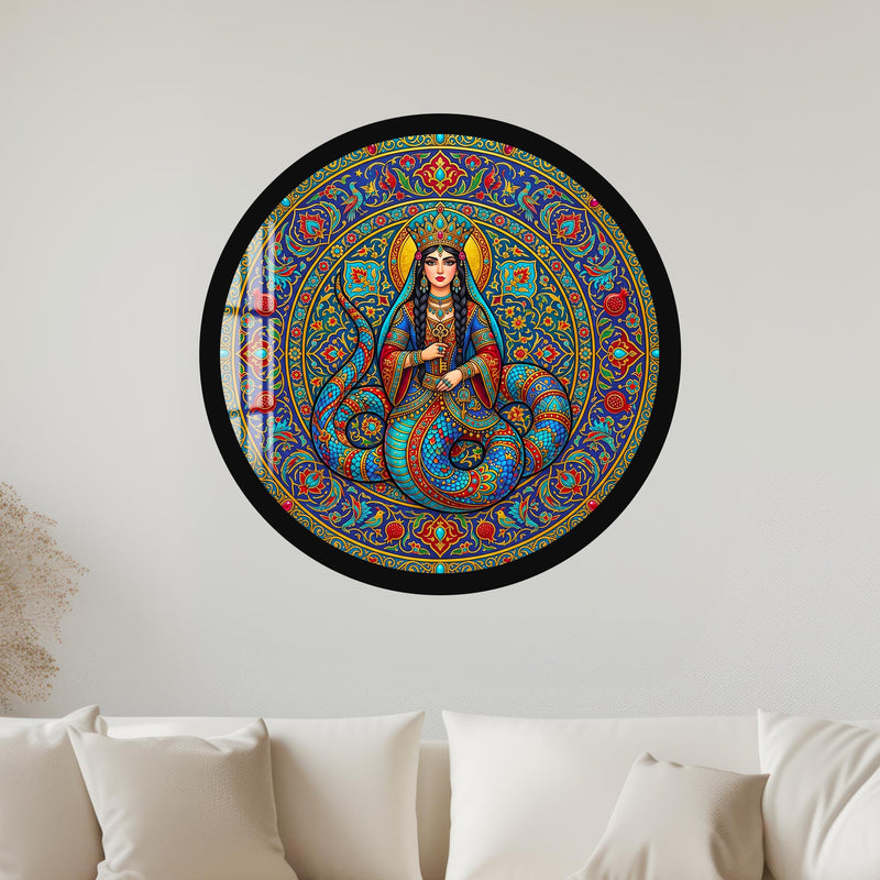 Anatolian Mosaic Muse with gold frame