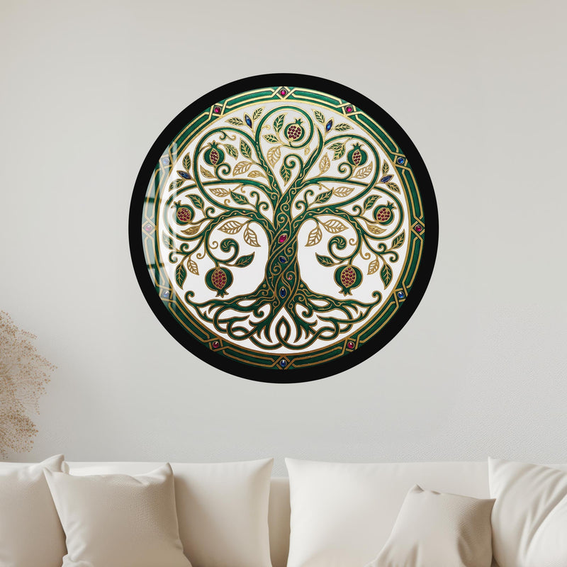 Pomegranate Tree Of Life with gold frame