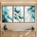 Aqua Floral with black frame