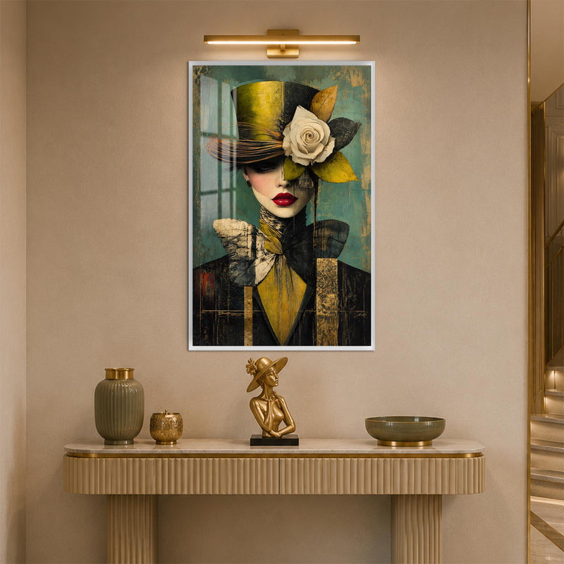 Gilded Rose Muse with white frame
