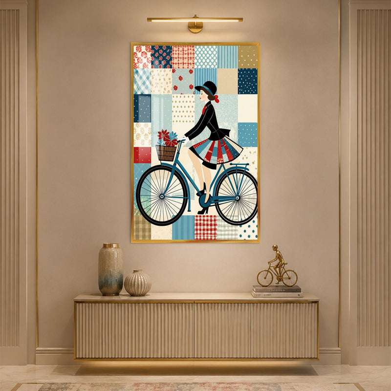 Vintage Bicycle Day with gold frame