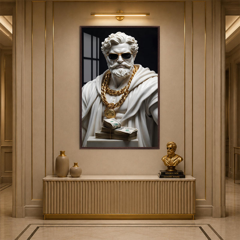 Modern Marble Tycoon with walnut frame