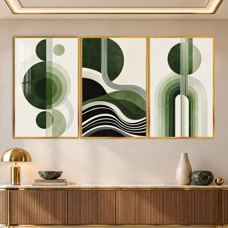 Olive Rhythm with gold frame