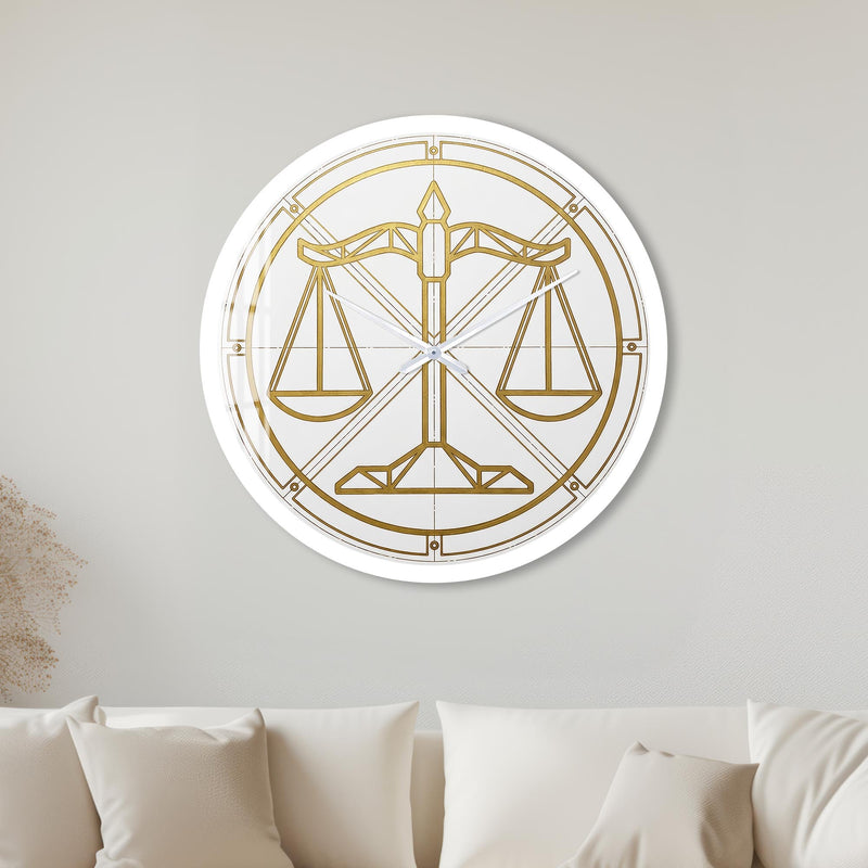 Golden Scales of Justice with white frame