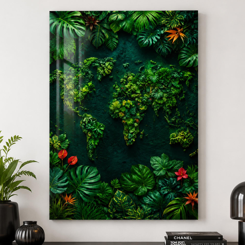 Botanical World Map lifestyle view
