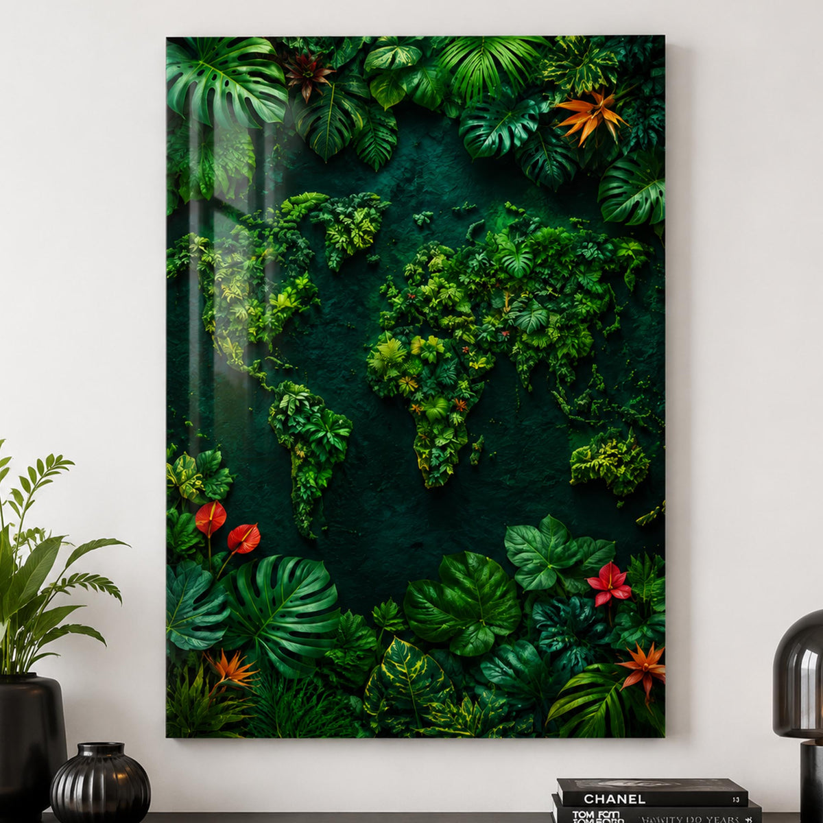 Botanical World Map lifestyle view