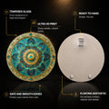 Turquoise Gilded Mandala — tempered glass, ultra HD print, ready to hang