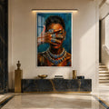 Artronauts Glass Print 12x18 cm | 4.7"x7.1" / Silver Sapphire Gaze Glass Wall Art