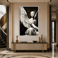 Artronauts Glass Print 12x18 cm | 4.7"x7.1" / White Radiant Angel Glass Wall Art