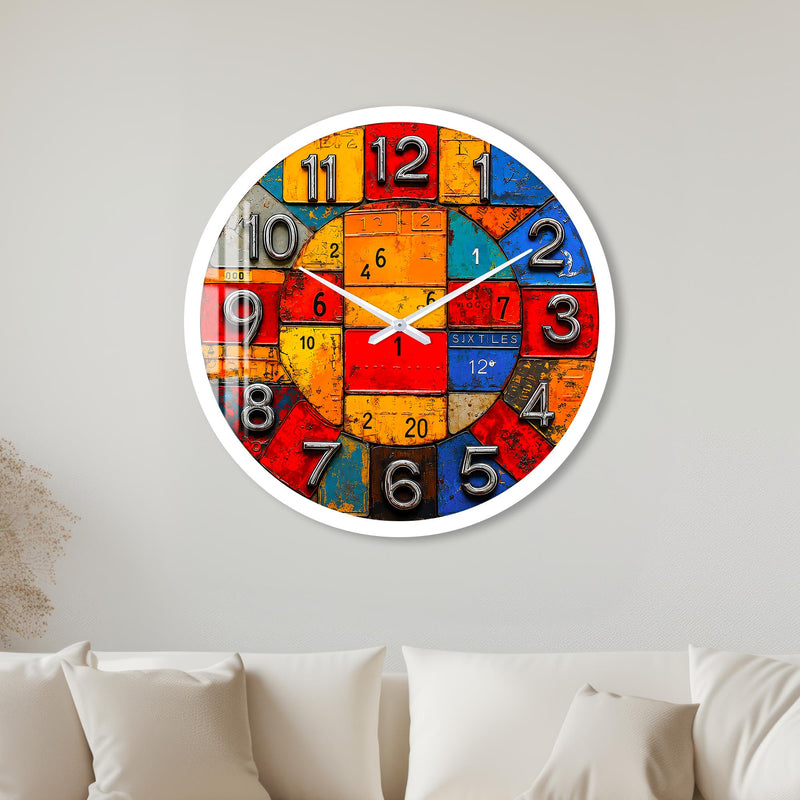 Retro Number Collage with white frame
