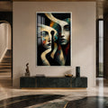 Artronauts Glass Print 12x18 cm | 4.7"x7.1" / Silver Twin Reflections Glass Wall Art