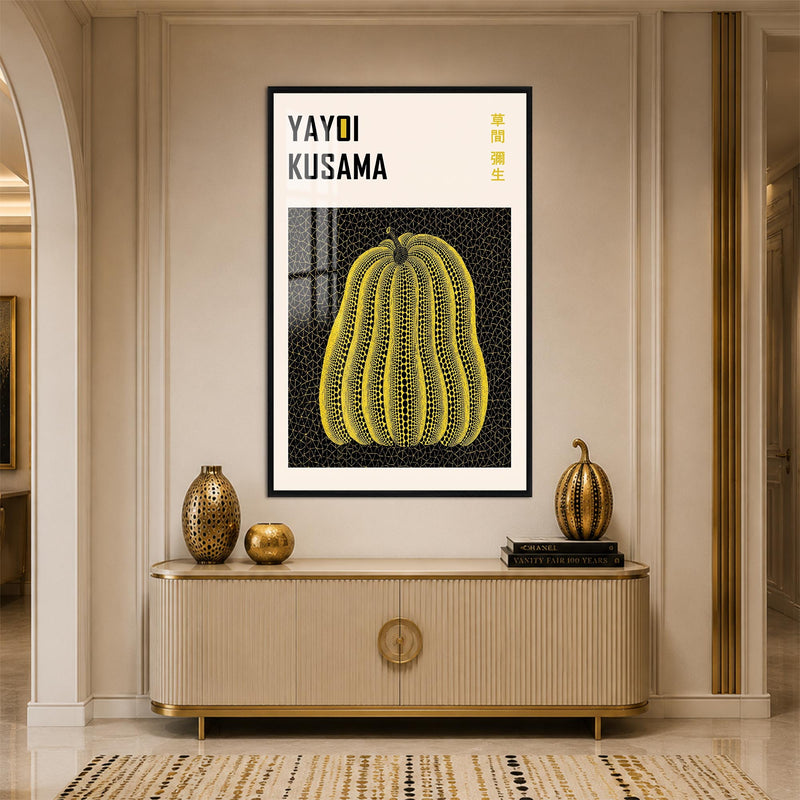 Dotted Yellow Pumpkin with black frame