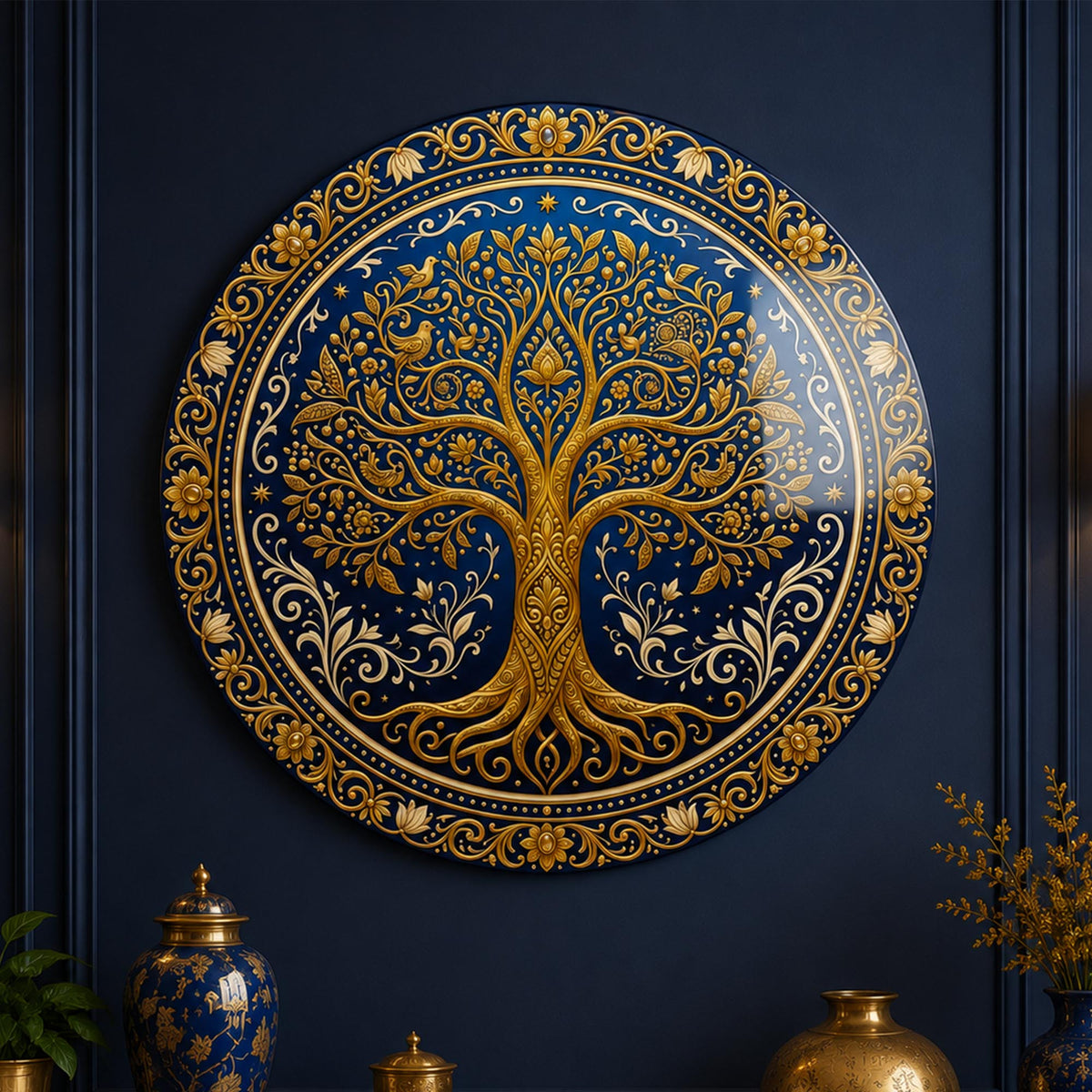 Golden Tree Of Life III — tempered glass, ultra HD print, ready to hang