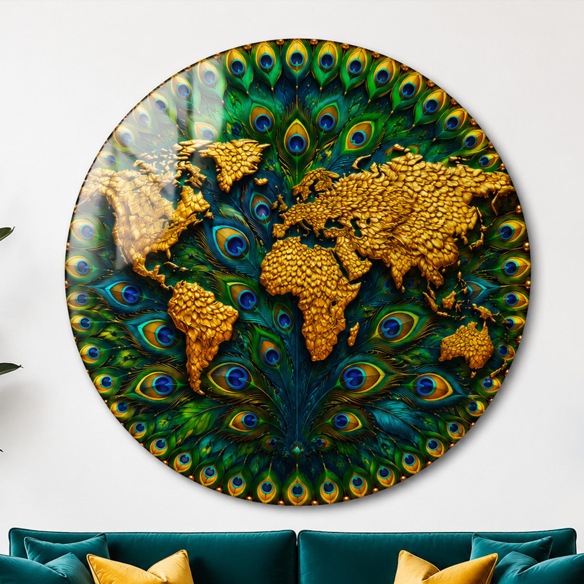 Peacock World Map lifestyle view