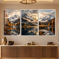 Autumn Alpine Lake with white frame