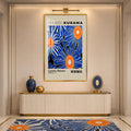 Cosmic Blue Blooms with gold frame