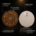 Amber Mosaic Star — tempered glass, ultra HD print, ready to hang