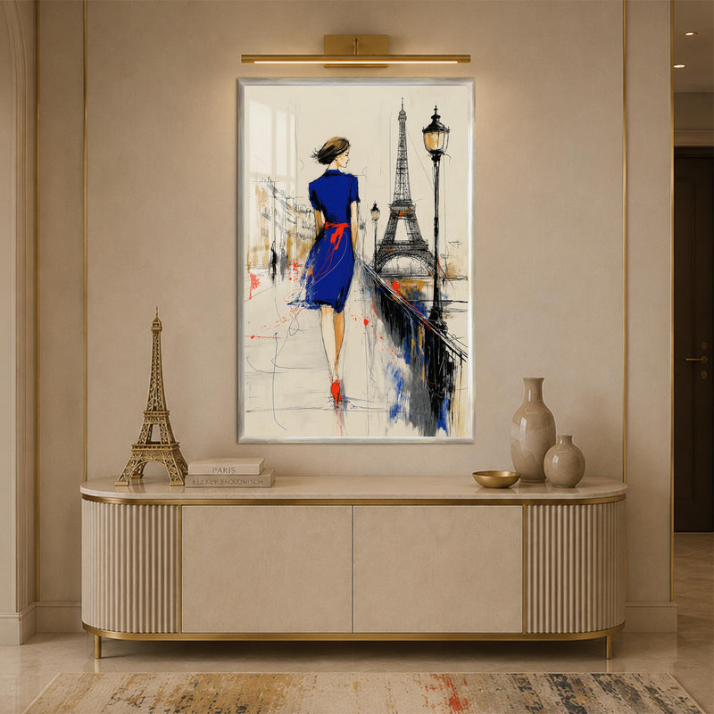 Parisian Blue Elegance with silver frame
