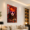 Artronauts Glass Print Peacock Neon Muse Glass Wall Art