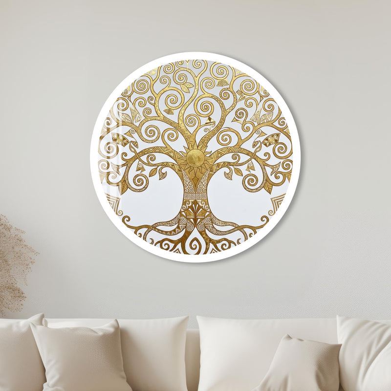 Golden Tree Of Life with white frame